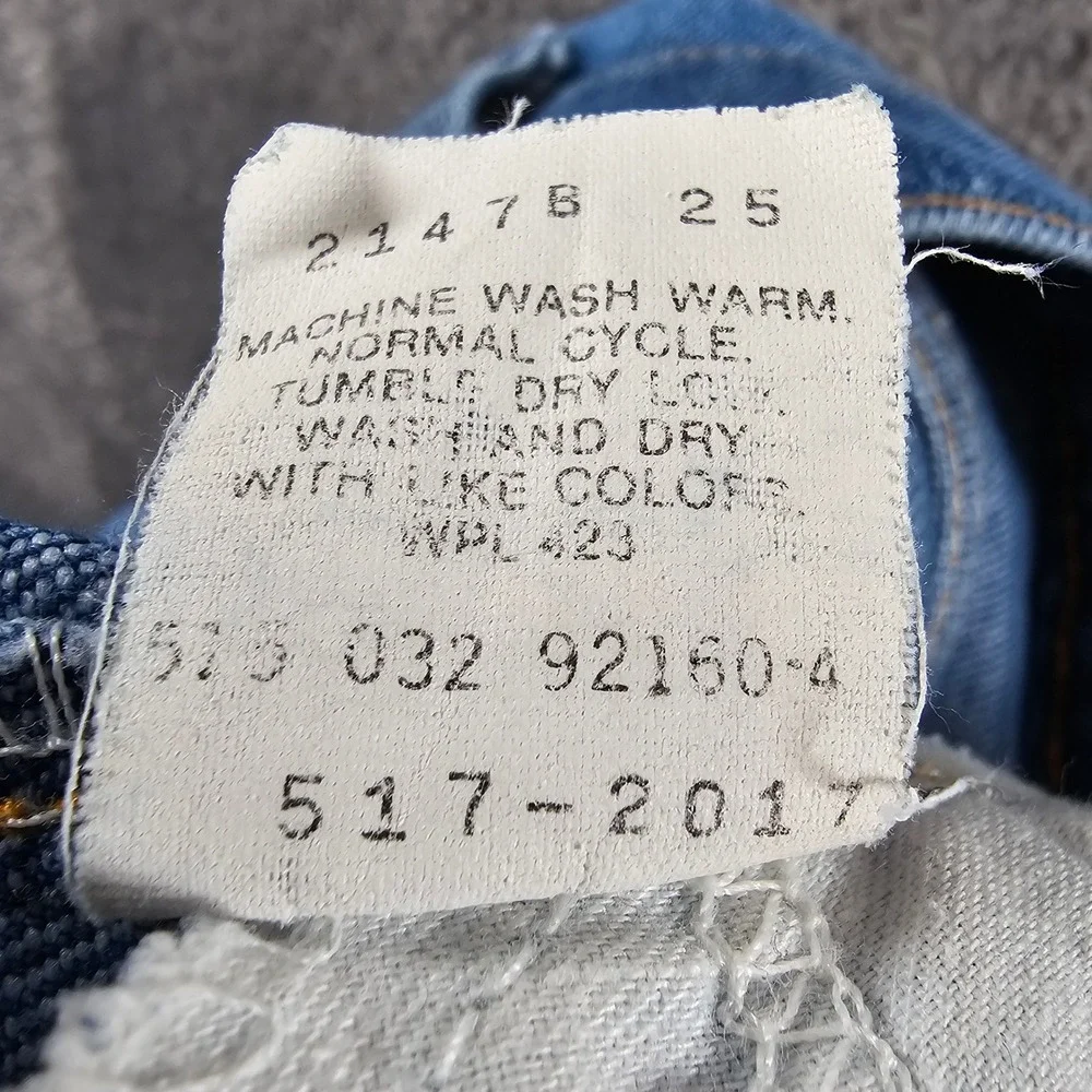 Vintage 1982 Levis 517 Orange‎ Tab Jeans 36x29 (34X26) Made in USA Bootcut